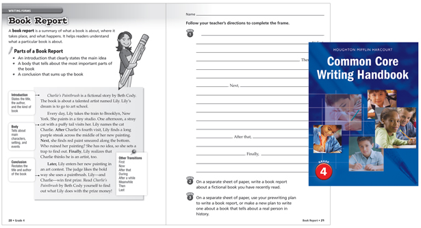 What are the parts of a home reading report?